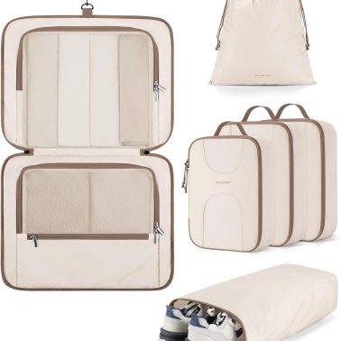 Hanging Travel Packing Cubes, 6 Set Large Travel Cubes for Women Cruise Ship Essentials, Suitcase Organizers