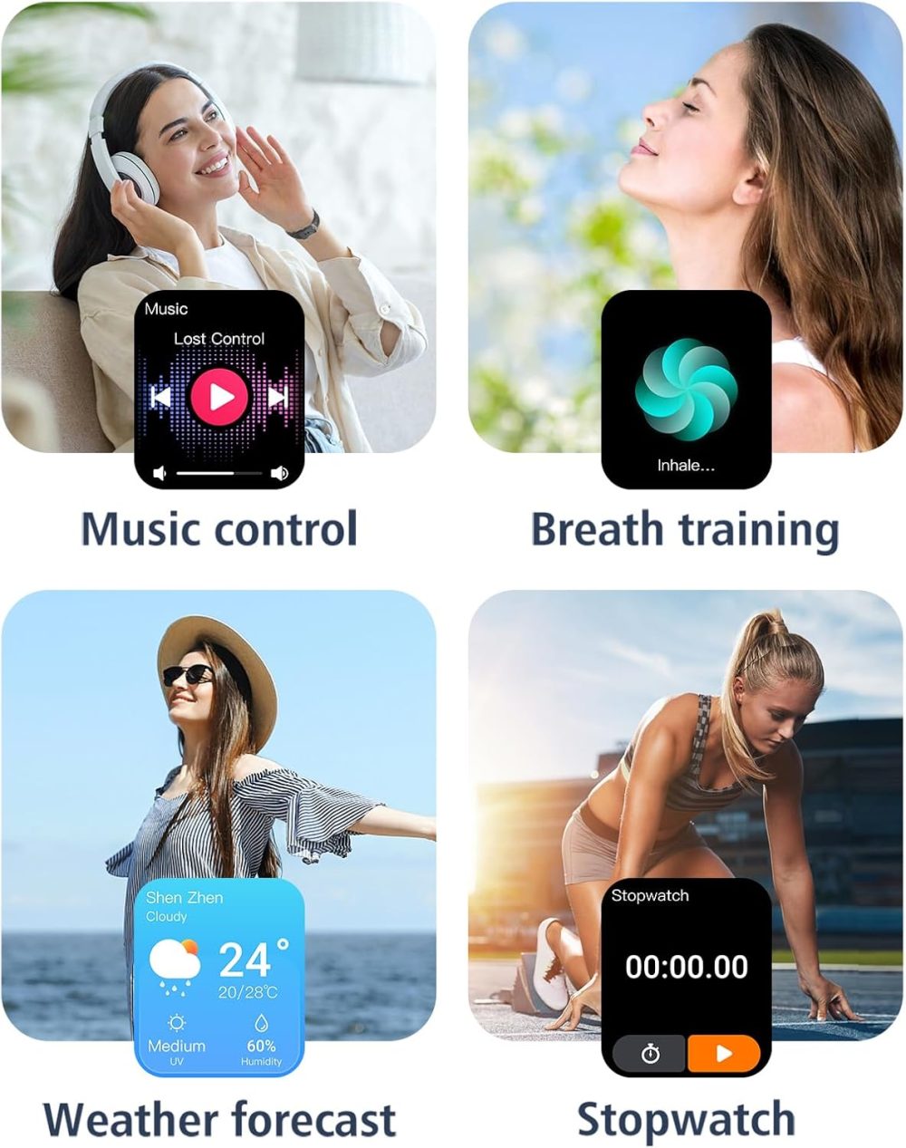 GRV Smart Watch for iOS and Android Phones (Answer/Make Calls), Watches for Men Women IP68 Waterproof Smartwatch Fitness Tracker Watch with Heart Rate/Sleep Monitor Steps Calories Counter (Black) - Image 8