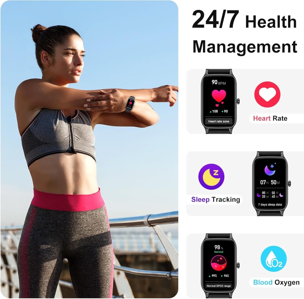 Smart Watch(Answer/Make Call), 2025 Fitness Activity Tracker for Men Women, 1.57” Smartwatch with Heart Rate/Sleep Monitor/Pedometer/Calories/113 Sports, IP68 Waterproof Fitness Watch for Android iOS - Image 4