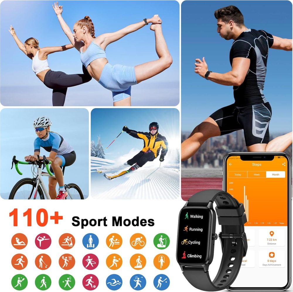 Smart Watch(Answer/Make Call), 2025 Fitness Activity Tracker for Men Women, 1.57” Smartwatch with Heart Rate/Sleep Monitor/Pedometer/Calories/113 Sports, IP68 Waterproof Fitness Watch for Android iOS - Image 5