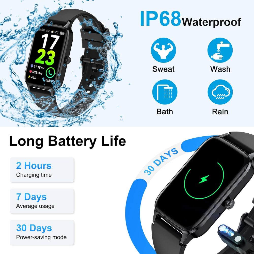Smart Watch(Answer/Make Call), 2025 Fitness Activity Tracker for Men Women, 1.57” Smartwatch with Heart Rate/Sleep Monitor/Pedometer/Calories/113 Sports, IP68 Waterproof Fitness Watch for Android iOS - Image 7
